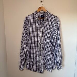 Johnnie-O Shirt Men's XL Purple Plaid Long Sleeve Button Down